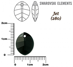 SWAROVSKI Pure Leaf Pendant barva JET velikost 14mm.