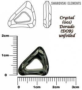 SWAROVSKI ELEMENTS Organic Cosmic Triangle 4736 barva CRYSTAL (001) DORADO (DOR) velikost 14mm.