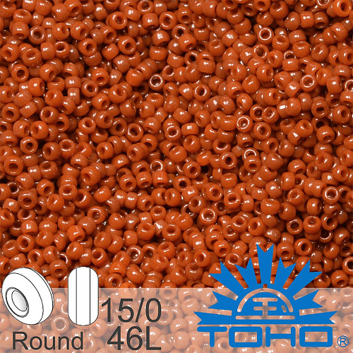 Korálky TOHO tvar ROUND (kulaté). Velikost 15/0. Barva č. 46L Opaque Terra Cotta. Balení 5g.