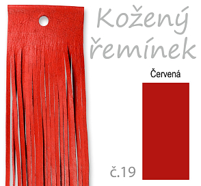 Kožený řemínek o délce 100 cm v ČERVENÉ barvě č.19.