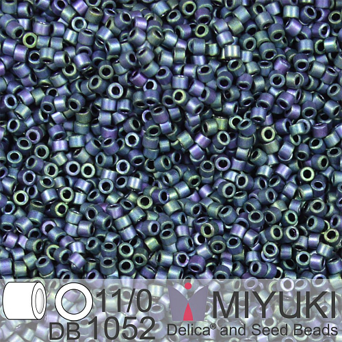 Korálky Miyuki Delica 11/0. Barva Matte Metallic Blueberry Gold DB1052. Balení 5g.