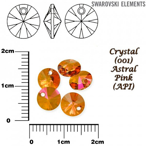 SWAROVSKI XILION Pendant barva CRYSTAL ASTRAL PINK velikost 6mm Balení 10Ks.