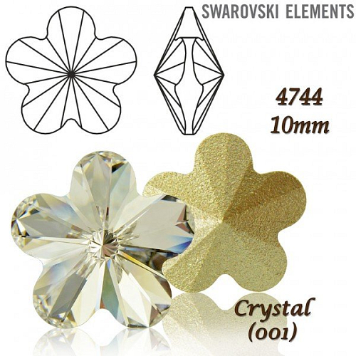 SWAROVSKI ELEMENTS Flower Fancy 4744 barva CRYSTAL (001) velikost 10mm
