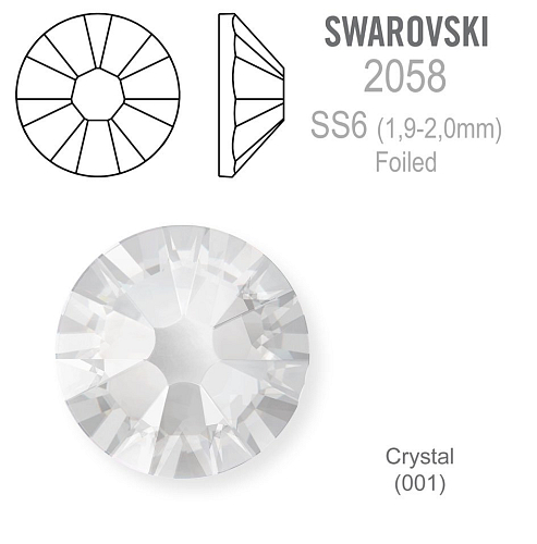 SWAROVSKI FOILED velikost SS6 barva CRYSTAL