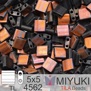 Korálky MIYUKI tvar TILA BEADS velikost 5x5mm. Barva TL-4562 Sunset Matte. Balení 5g.