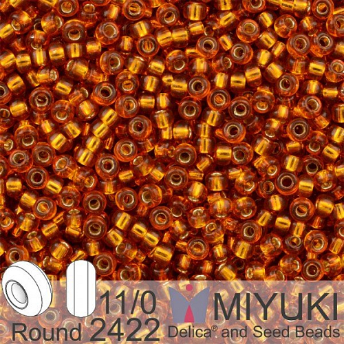 Korálky Miyuki Round 11/0. Barva 2422 S/L Topaz. Balení 5g.