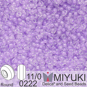 Korálky Miyuki Round 11/0. Barva 0222 Orchid Lined Crystal. Balení 5g.