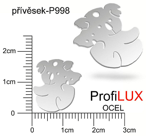 Přívěsek Chirurgická Ocel ozn-P998 KOALA s mládětem velikost 17x17mm. Řada přívěsků ProfiLUX