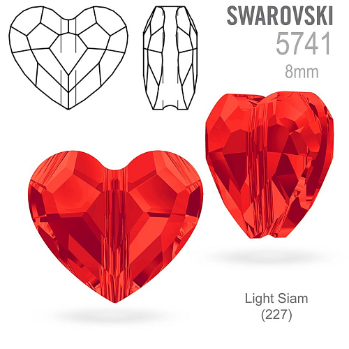 Swarovski  5741 Love Bead barva Light Siam (227) velikost 8mm