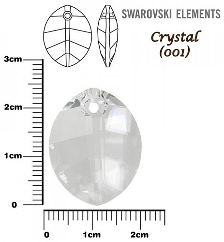 SWAROVSKI ELEMENTS Pure Leaf Pendant barva CRYSTAL velikost 23mm.