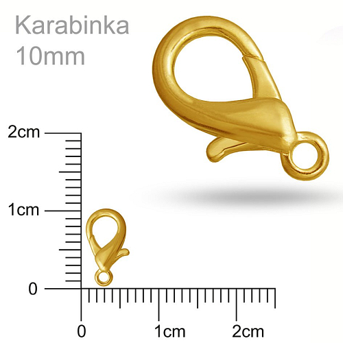 Karabinka velikost 10mm barva zlatá