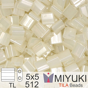 Korálky MIYUKI tvar TILA BEADS velikost 5x5mm. Barva TL-512 Opal Ceylon. Balení 5g.