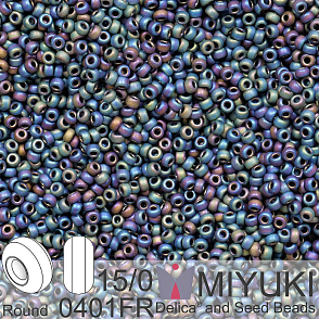 Korálky Miyuki Round 15/0. Barva 0401FR. Balení 5g.