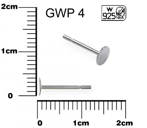 NÁUŠNICE puzeta ozn. GWP 4. Materiál STŘÍBRO AG925.váha 0,13g.