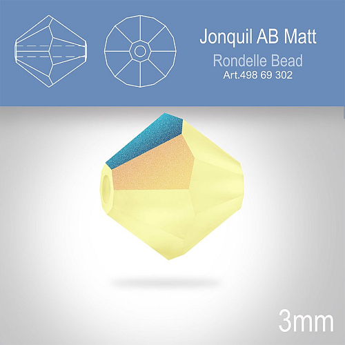 PRECIOSA Bicone (sluníčko) velikost 3mm. Barva JONQUIL AB MATT. Balení 40ks