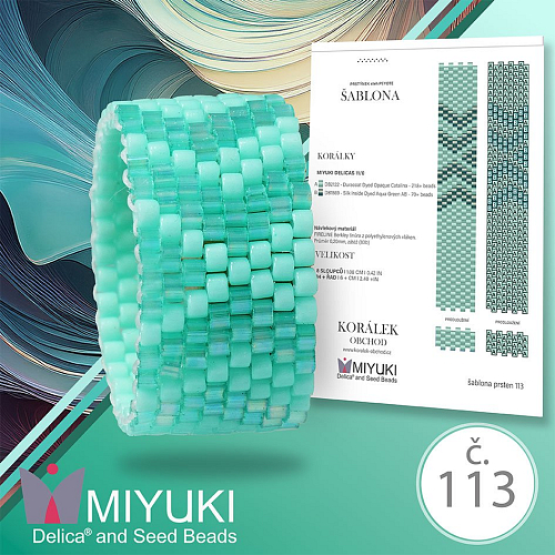 Rukodělná korálková stavebnice MIYUKI. Stavebnice prstenu FRIENDLY color no. 113