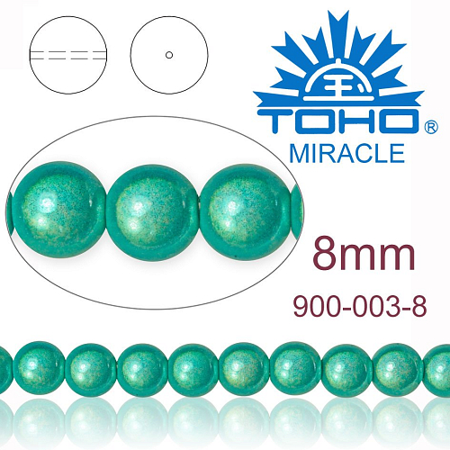 MIRACLE beads original Japan. Velikost 8mm. Barva 003 Turquoise