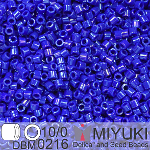Korálky Miyuki Delica 10/0. Barva Opaque Cobalt Luster DBM0216. Balení 5g.