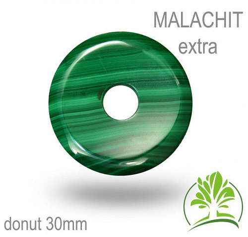 Kámen MALACHIT donut-o pr. 30mm tl.4,5mm.