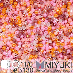 Korálky Miyuki Delica 11/0. Barva Flower Power Mix DB3130. Balení 5g