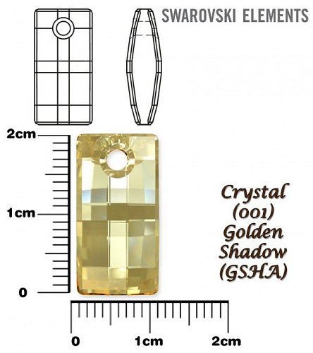 SWAROVSKI 6696 URBAN Pendant barva CRYSTAL GOLDEN SHADOW velikost 20mm.