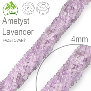 Korálky z minerálů Ametyst Lavender Fazetovaný polodrahokam. Velikost pr.4,3mm. Balení 95Ks.