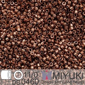 Korálky Miyuki Delica 11/0. Barva Dyed Nickel Plated Cinnamon Brown DB0460. Balení 5g.