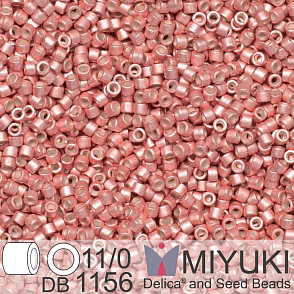 Korálky Miyuki Delica 11/0. Barva Galvanized Semi-Frosted Pink Blush  DB1156. Balení 5g