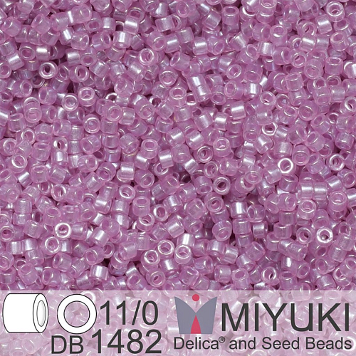 Korálky Miyuki Delica 11/0. Barva Transparent Light Rose Luster DB1482. Balení 5g.