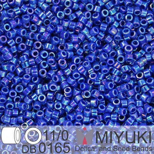 Korálky Miyuki Delica 11/0. Barva Op Cobalt AB DB0165. Balení 5g