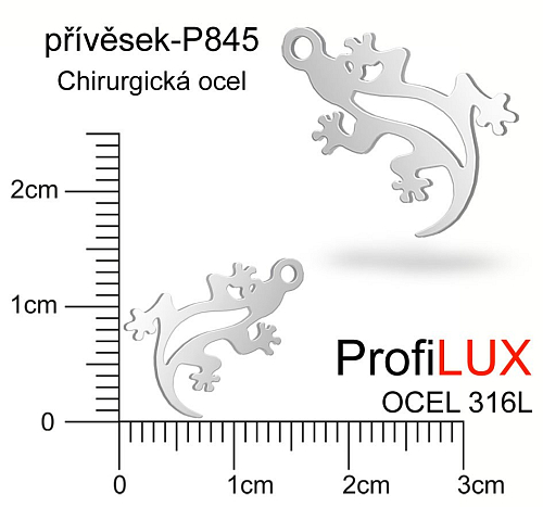 Přívěsek Chirurgická Ocel ozn-P845 JEŠTĚRKA velikost  17x10mm. Řada přívěsků ProfiLUX