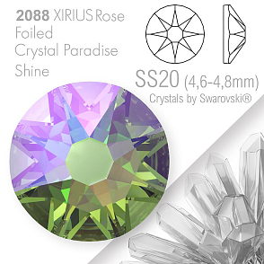 SWAROVSKI  XIRIUS Rose 2088 Foiled. Barva Crystal Paradise Shine velikost SS20 (4,6-4,8mm). Balení 15Ks.