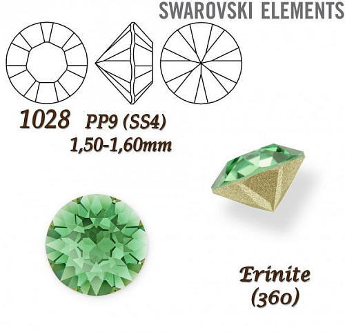 SWAROVSKI ELEMENTS 1028 Chaton Stone PP9 (SS4) 1,50-1,60mm barva ERINITE (360).