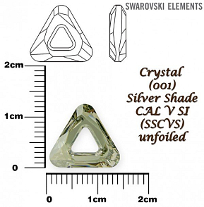 SWAROVSKI ELEMENTS Cosmic Triangle 4737 barva CRYSTAL (001) SILVER SHADE CAL V SI (SSCVS) velikost 14mm. 