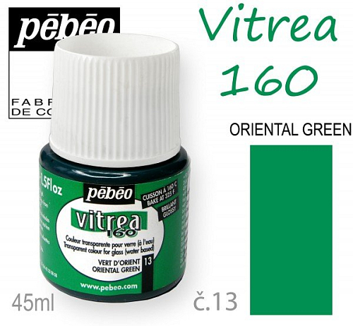 Barva na sklo VITREA 160- vypalovací č.13 Orientální ZELENÁ objem 45ml.