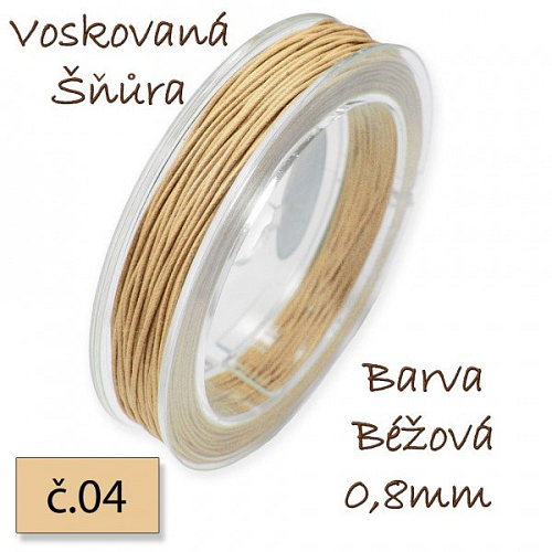 Voskovaná šňůra-síla 0,8mm v barvě béžové č.4