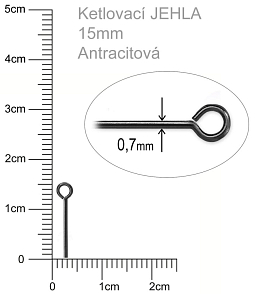 Ketlovací JEHLA  velikost 15mm. Barva antracitová..