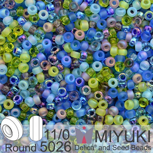 Korálky Miyuki Round 11/0. Barva Jeweltone Mix 5026. Balení 5g.