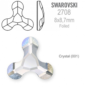 Swarovski 2708 Molecule FB Foiled velikost 8x8,7mm. Barva Crystal 