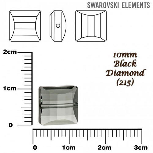 SWAROVSKI Stairway BEAD 5624 barva BLACK DIAMOND velikost 10mm.