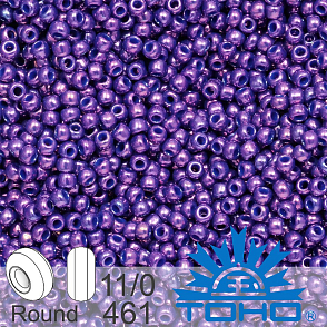 Korálky TOHO tvar ROUND (kulaté). Velikost 11/0. Barva č. 461-Higher-Metallic Grape . Balení 8g.