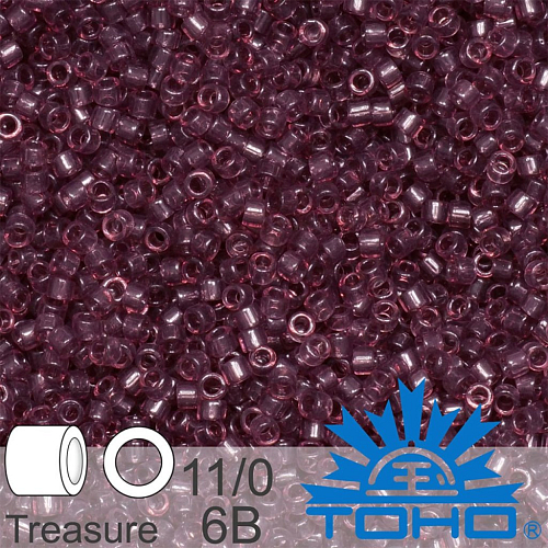 Korálky TOHO tvar TREASURE (válcové). Velikost 11/0. Barva č. 6B-Transparent Med Amethyst  . Balení 5g.