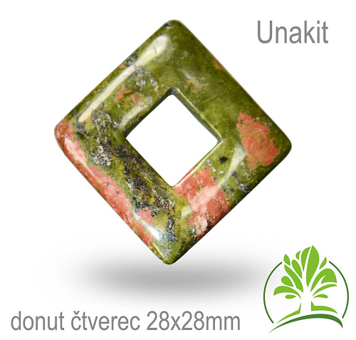 Unakit čtverec donut-o pr. 28x28mm tl.5,5mm.