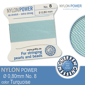 NYLON Power velmi pevná nit GRIFFIN síla nitě 0,80mm Barva Turquoise