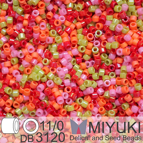 Korálky Miyuki Delica 11/0. Barva Wild Flower Mix DB3120. Balení 5g.