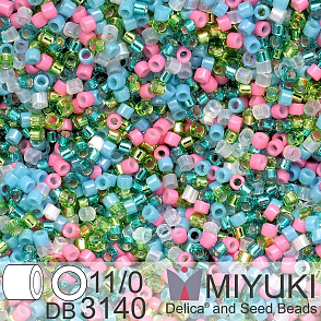 Korálky Miyuki Delica 11/0. Barva Mix DB3140 Celestial Garden. Balení 5g.