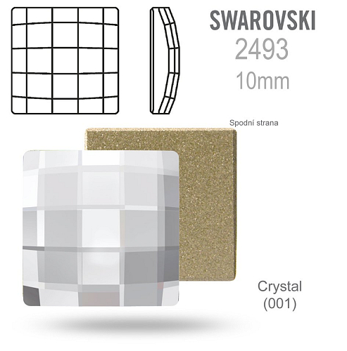 SWAROVSKI Chessboard FB 2493 barva CRYSTAL velikost 10x10mm. 