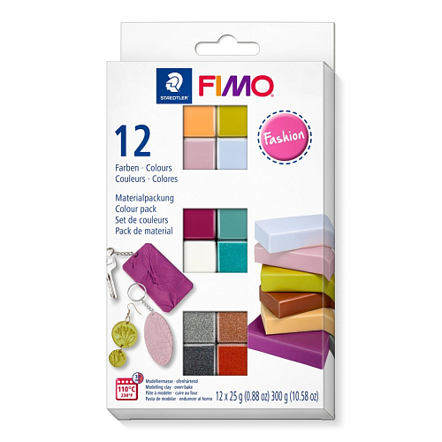 FIMO Soft Fashion v balení 12 barevných bloků FIMO po 25g.