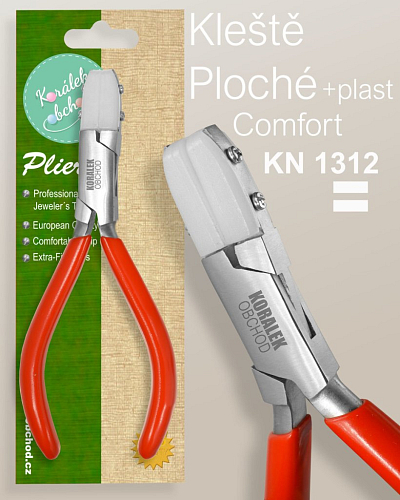 Kleště bižuterní PLOCHÉ s NYLONEM Ozn. KN1312 Comfort velikost kleští 150x60mm 