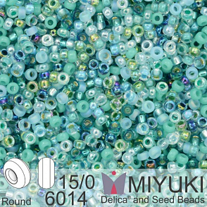 Korálky Miyuki Round 15/0. Barva Mix - Touch of Teal 6014. Balení 5g.